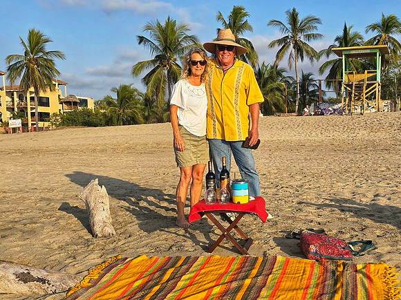 Our first sunset picnic in Lo de Marcos