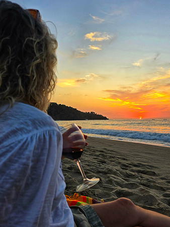 Lois in Lo de Marcos at sunset picnic