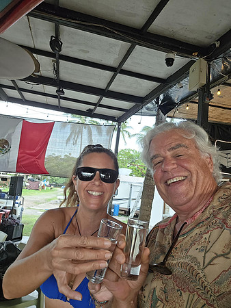 Tamara and Chris at Tomatina's - toast to Lois