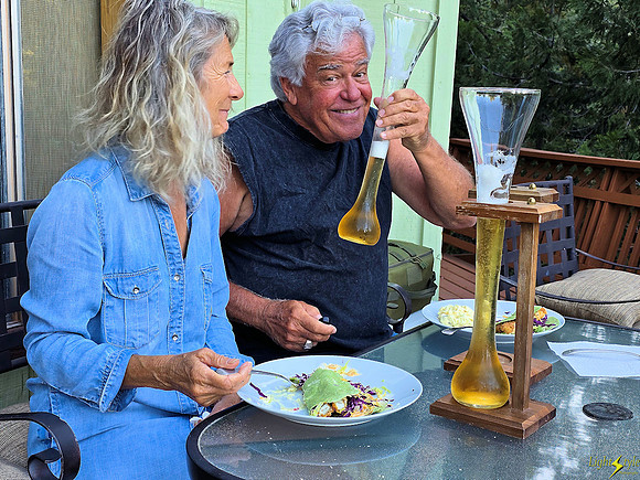 Lois, Chris, fish tacos, and yards of beer