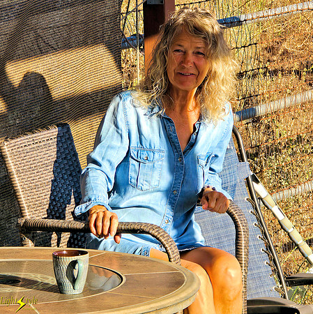 Lois morning coffee - last day in SD