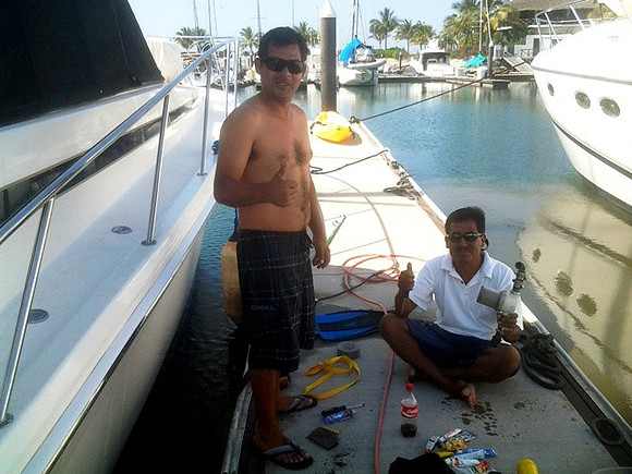 Prepping the boat